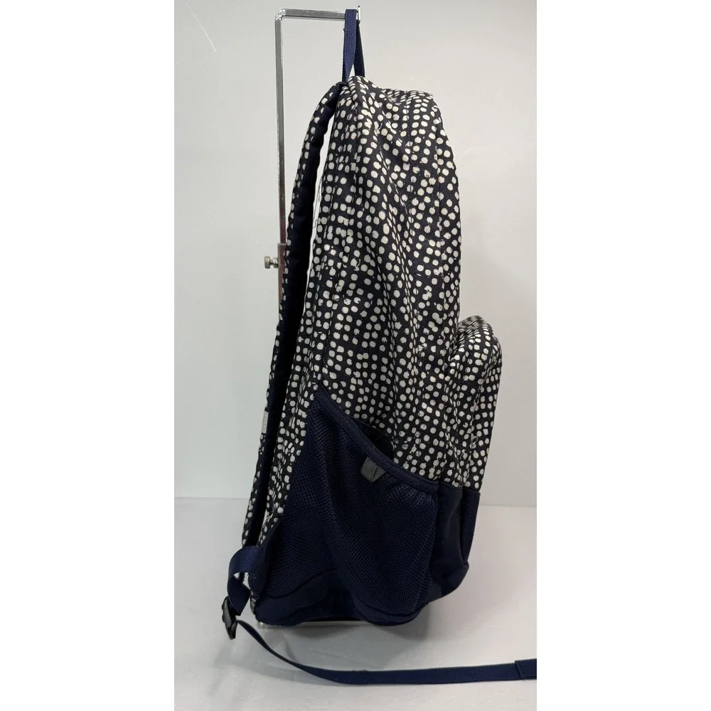 The North Face Wise Guy Backpack Blue White Polka Dot Print Laptop School Hiking - Picture 5 of 11